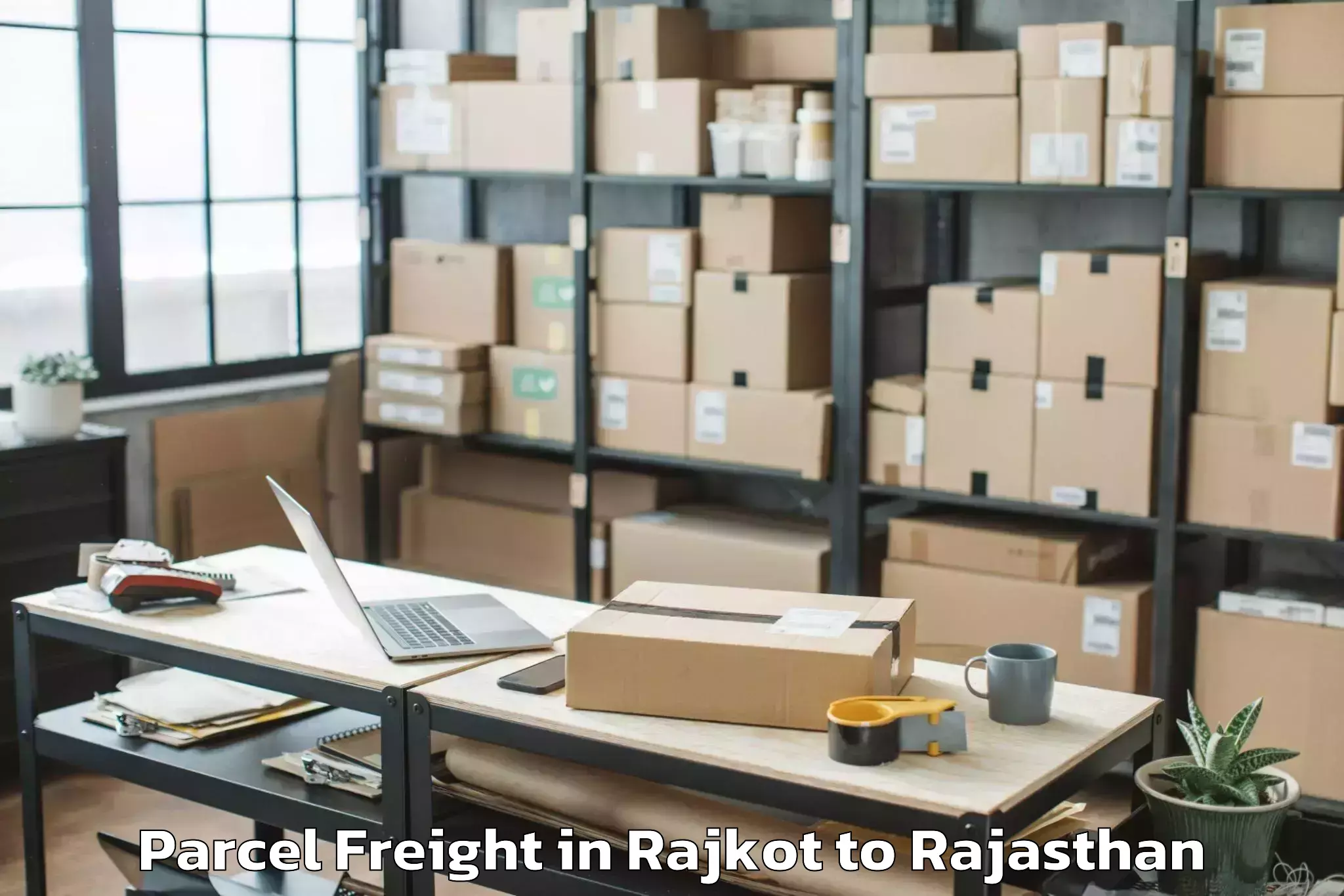 Reliable Rajkot to Iihmr University Jaipur Parcel Freight